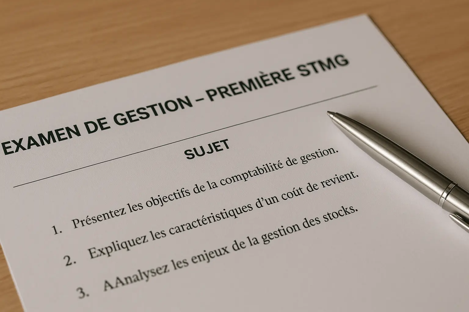 Évaluation de Gestion - Première STMG