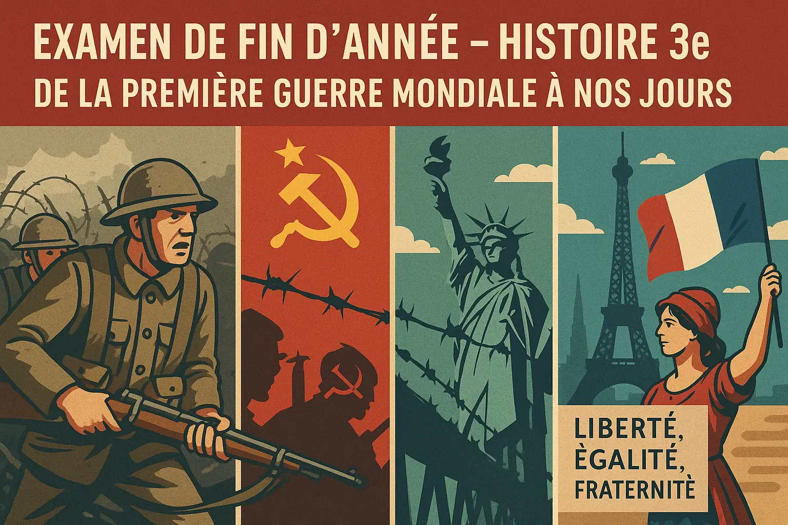 Éval de fin d’année – Histoire 3e - De la Première Guerre mondiale à nos jours